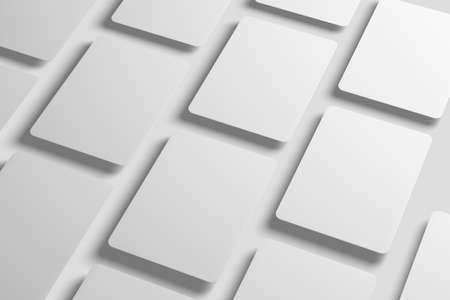 Trading Card Packaging 3D Rendering White Blank Mockupの写真素材