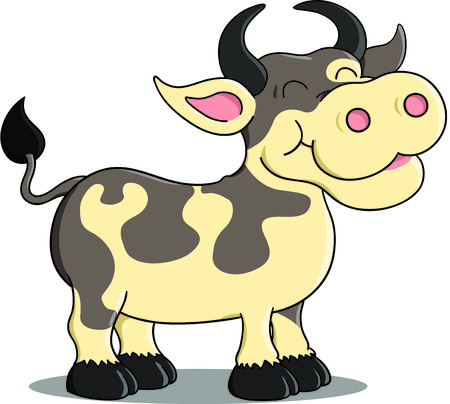 Cute happy cow cartoon.のイラスト素材