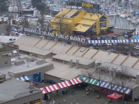 View of Granville Island from aboveのeditorial素材