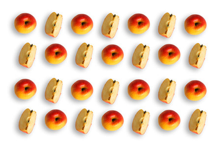 red apple pattern on a plain white backgroundの写真素材
