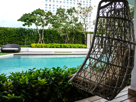 Relax by the poolのeditorial素材