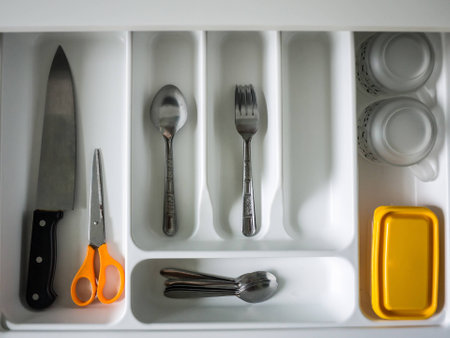 tidy utensil in the kitchenの写真素材