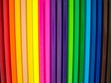 Colorful pencils on white backgroundの写真素材