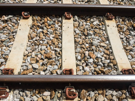 Railway, Railroad at train station in thailandの写真素材