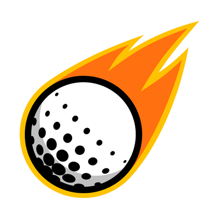 Golf sport ball comet fire tail flying logoのイラスト素材