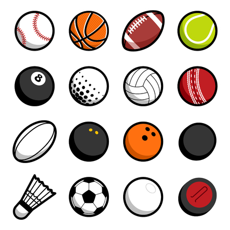 Vector play sport balls logo icon isolated objects set on white backgroundのイラスト素材