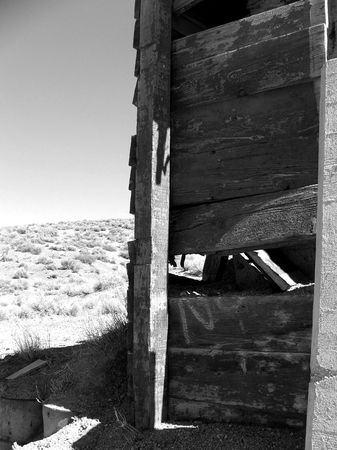 Detail of a dynamite shed in Tonopah, Nevada.の写真素材