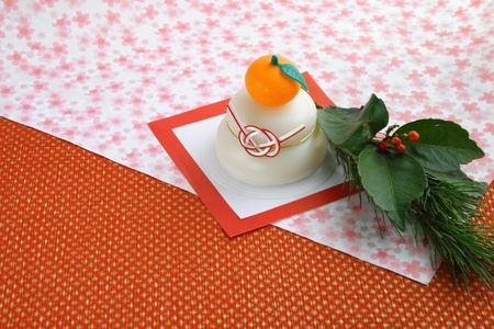 Lease of pine, kagamimochiの写真素材