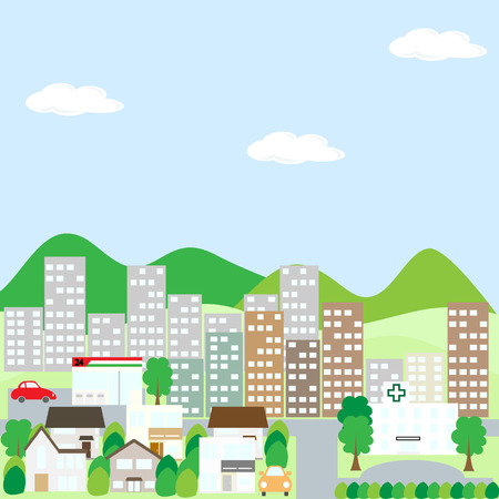 City landscape illustrationのイラスト素材