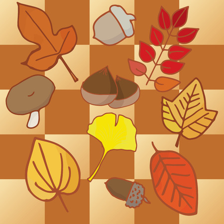 Autumn fruitful and Autumn leaf colorのイラスト素材