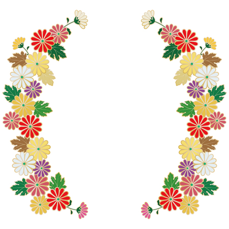 Chrysanthemum frameのイラスト素材