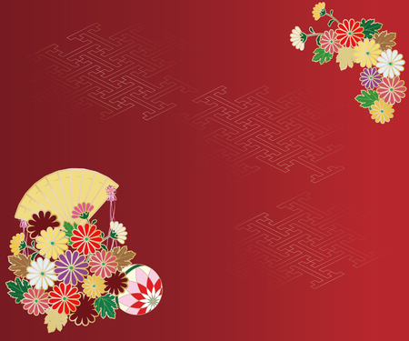 Chrysanthemum pattern backdrop.のイラスト素材