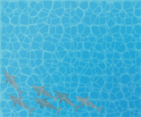 Dolphins swimming in the seaのイラスト素材