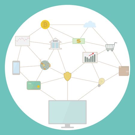 Fintec's conceptual illustrationのイラスト素材