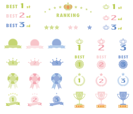 cute ranking icon setのイラスト素材