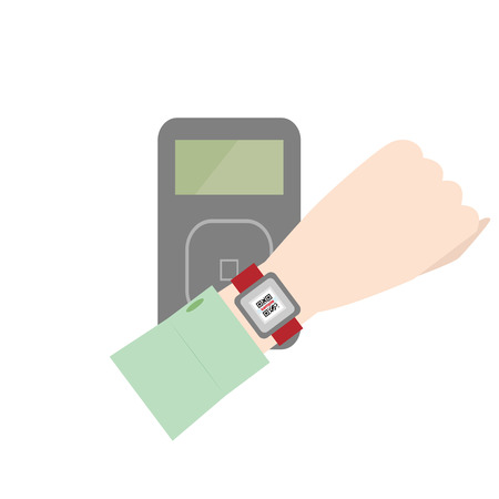 Illutration to pay with martwatch.のイラスト素材