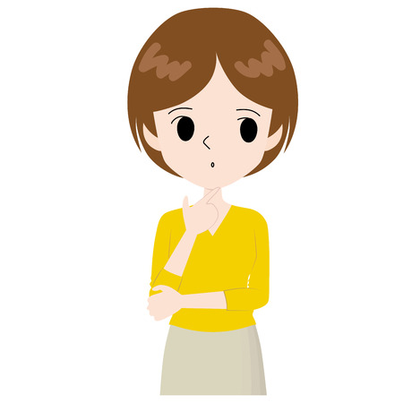 woman looking like a thought.のイラスト素材