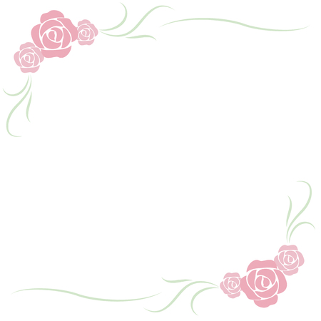 Illustration of a rose frameのイラスト素材