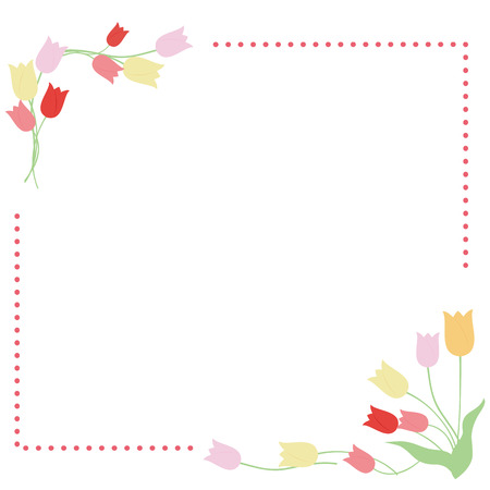 Illustration of tulip frame.のイラスト素材