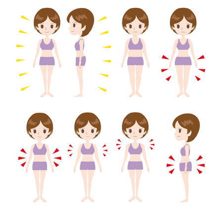 Illustration of a woman with complex in the body.のイラスト素材