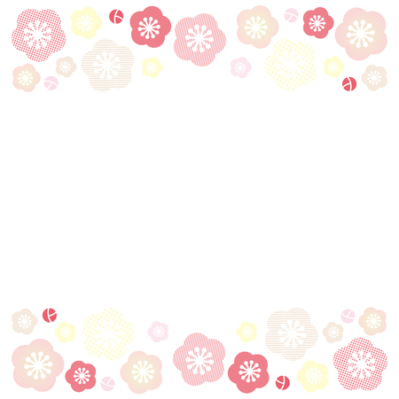 Plum blossom frame illustration.のイラスト素材