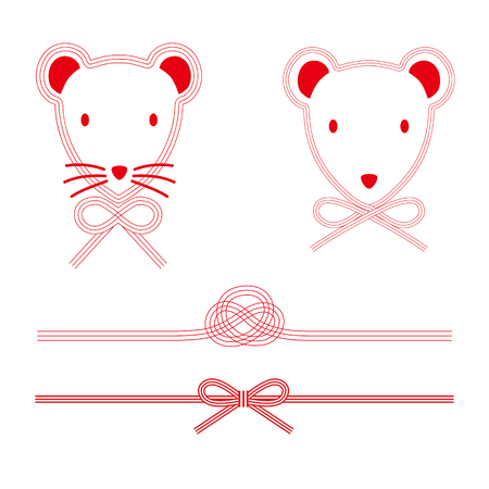 Illustration of the mouse of Mizuhiki.のイラスト素材