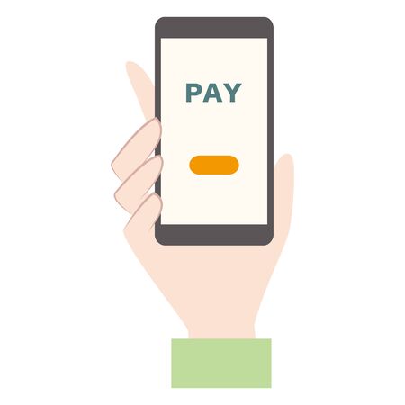 illustration of paying with a smartphone.のイラスト素材
