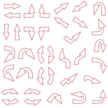 Vector illustration of various shaped arrowsのイラスト素材