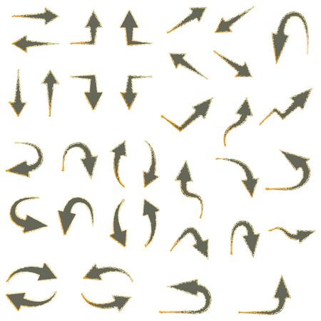 Illustration of an arrow with a characteristic line(gradient version of the line)のイラスト素材