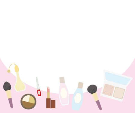 Illustration of a banner for makeup items.のイラスト素材