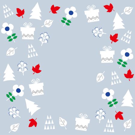 greeting image with randomly arranged Christmas items.のイラスト素材