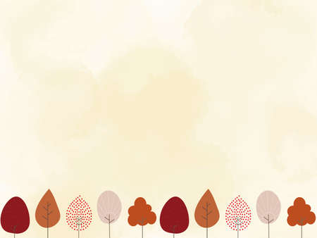 background illustration with a space lined with autumn trees.のイラスト素材