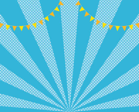 Illustration of a garland decoration and radiating polka dots extending from the bottom.のイラスト素材