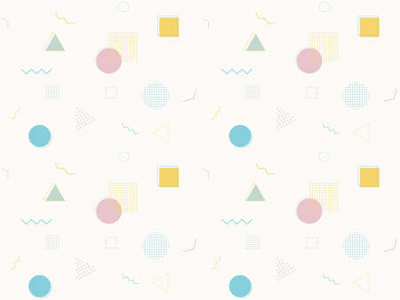 Memphis pattern background illustration of geometric patterns.のイラスト素材