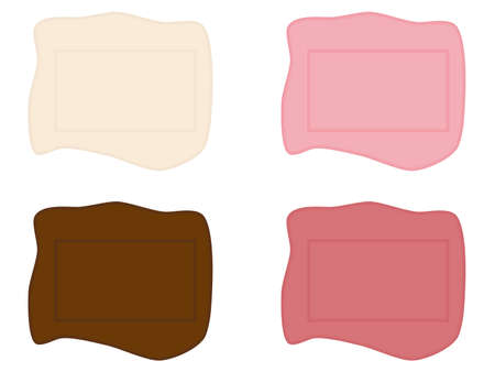 illustration with a set of four-color chocolate plate-style labels.のイラスト素材