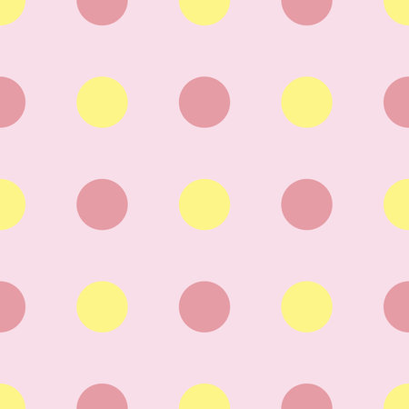 pattern with a light pink underneath the pink and yellow coin dots.のイラスト素材