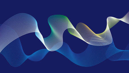 Abstract background illustration of colorful gradient and blue curves.のイラスト素材