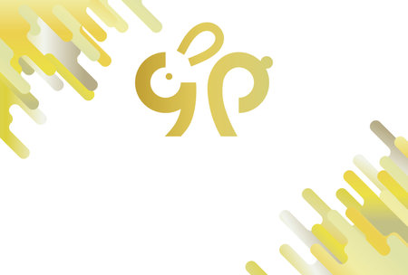 Illustration of the Chinese character for "rabbit" designed with abstract stripes.のイラスト素材