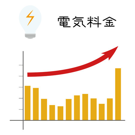 Vector illustration of a graph of monthly electricity rates.のイラスト素材