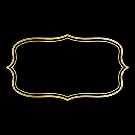 Double line classical shape, luxurious gold gradient frame, label illustration.のイラスト素材