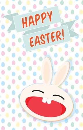 Vector illustration of Happy Easter Bunny greetings cardのイラスト素材