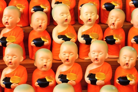 Stucco novices in Thailand templeの写真素材