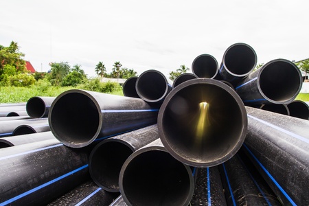 HDPE pipe for water supply at construction site 