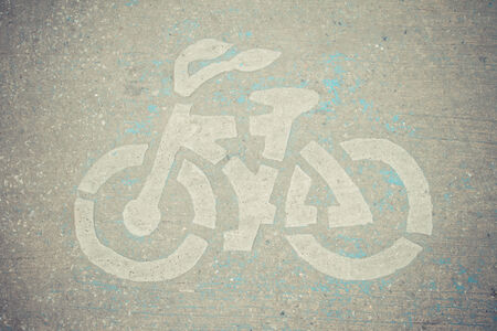 Bicycle road sign in retro picture styleの写真素材