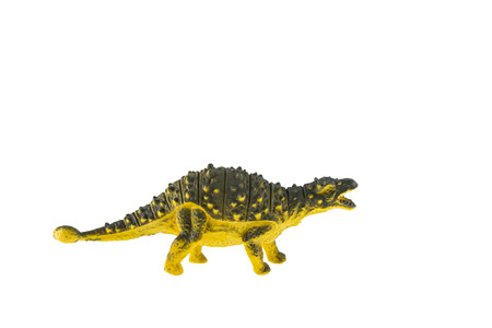 Plastic dinosaur toy isolated on white backgroundの写真素材