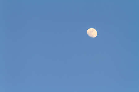 Moon on blue skyの写真素材