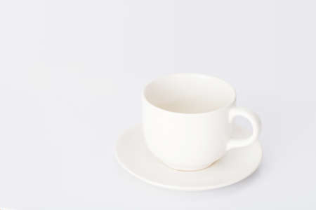 White coffee cup on white backgroundの写真素材