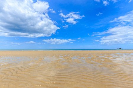 Suan Son Pradipat Beach with blue sky in Hua Hin district, Prachuap Khiri Khan province, Thailandの写真素材