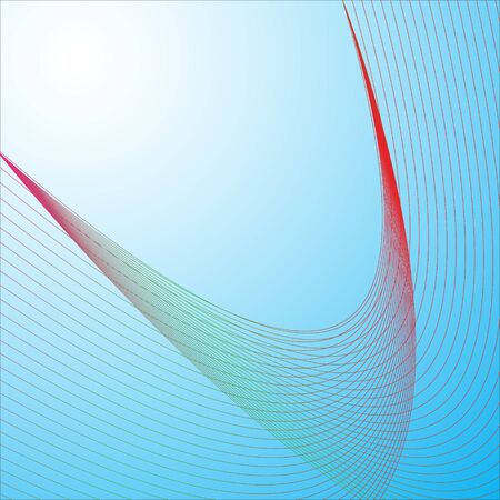 Colorful lines create abstract on blue background, vector illustrationのイラスト素材