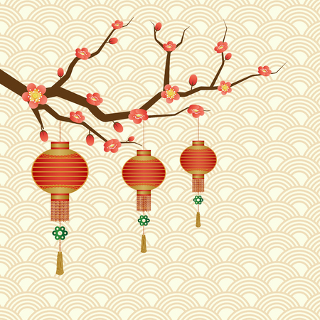 Chinese new year greeting background., vector illustrationのイラスト素材